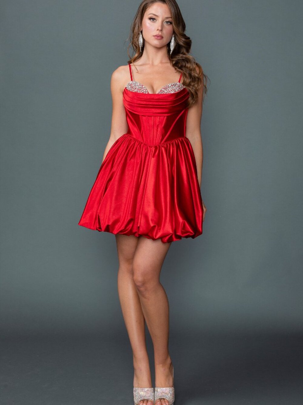 NEW RED Evening Gown Floor Length Formal Elegant Stunning 3435 - Picture 1 of 4